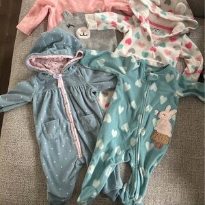 Carter's Blue and Pink Baby Bodysuits Set